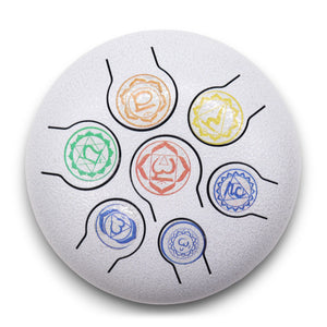 Tambour à Langues Acier 7 Chakras - 18cm - Équilibrage Énergétique