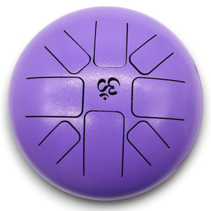Tambour à Langues Acier Om Violet Medium - 22x16cm - Spiritualité Élevée