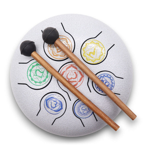 Tambour à Langues Acier 7 Chakras - 18cm - Équilibrage Énergétique