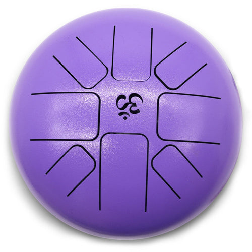 Tambour à Langues Acier Om Violet Medium - 22x16cm - Spiritualité Élevée