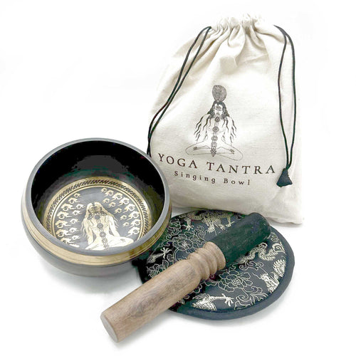 Coffret Cadeau Bol Chantant gravé et battu à la main - 14 cm - Yogi