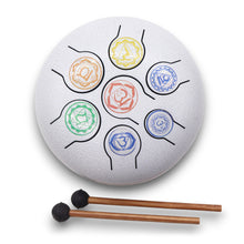 Charger l&#39;image dans la galerie, Tambour à Langues Acier 7 Chakras - 18cm - Équilibrage Énergétique
