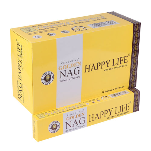 15g Golden Nag Vie Heureuse - Encens Bonheur Premium Vijayshree