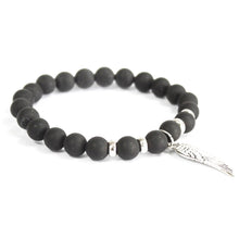 Charger l&#39;image dans la galerie, Angel Wing / Black Agate - Gemstone Bracelet