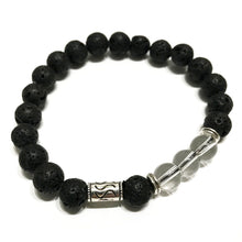 Charger l&#39;image dans la galerie, Bracelet Pierre de Lave - Quartz/Tribal Argenté