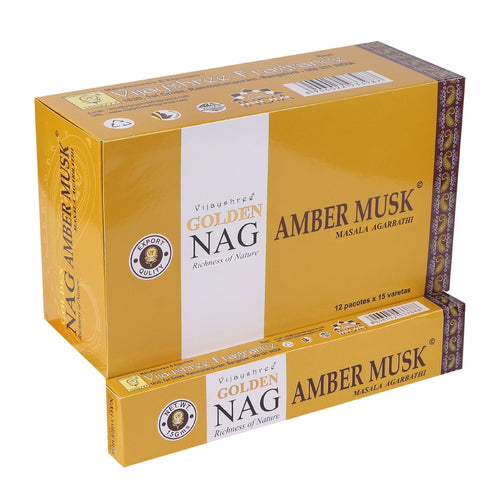 15g Golden Nag Ambre Musc - Encens Sensualité Mystique Vijayshree