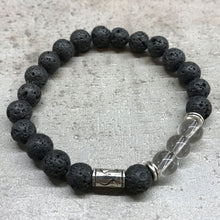 Charger l&#39;image dans la galerie, Bracelet Pierre de Lave - Quartz/Tribal Argenté