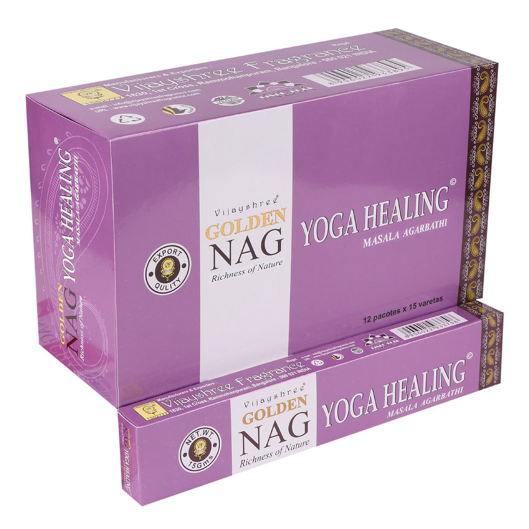 15g Golden Nag Yoga Guérison - Encens Bien-être Premium Vijayshree