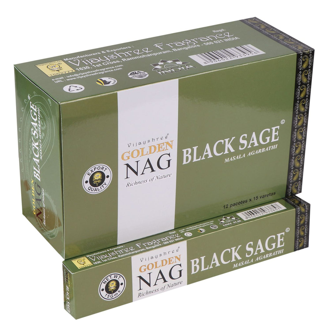 15g Golden Nag Sauge Noire - Encens Protection Puissante Vijayshree