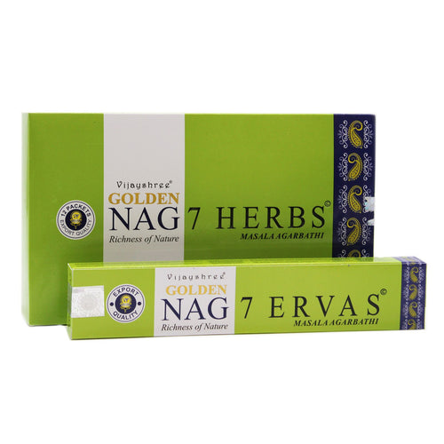15g Golden Nag Sept Herbes - Encens Guérison Naturelle Vijayshree