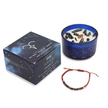 Charger l&#39;image dans la galerie, Bougie en cristal du zodiaque avec bracelet en pierres précieuses - Bélier