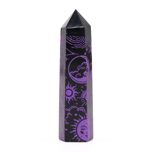 Points d'Obsidienne Noire - Violet foncé