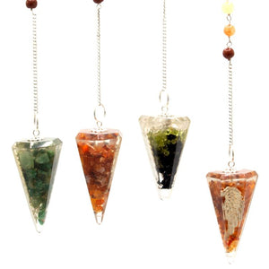 Pendule de chakra de puissance en orgonite - Aile d'ange