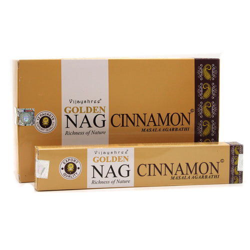 15g Golden Nag Cannelle - Encens Prospérité et Chaleur Vijayshree
