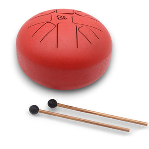Tambour à Langues Acier Om Rouge Medium - 22x16cm - Puissance Vitale