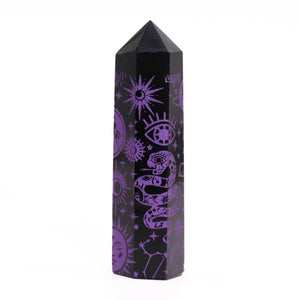 Points d'Obsidienne Noire - Violet foncé
