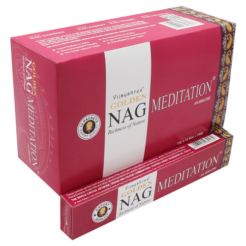 15g Golden Nag Méditation - Encens Spirituel Premium Vijayshree