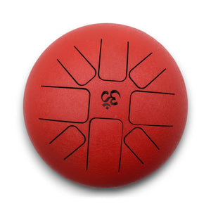 Tambour à Langues Acier Om Rouge Medium - 22x16cm - Puissance Vitale