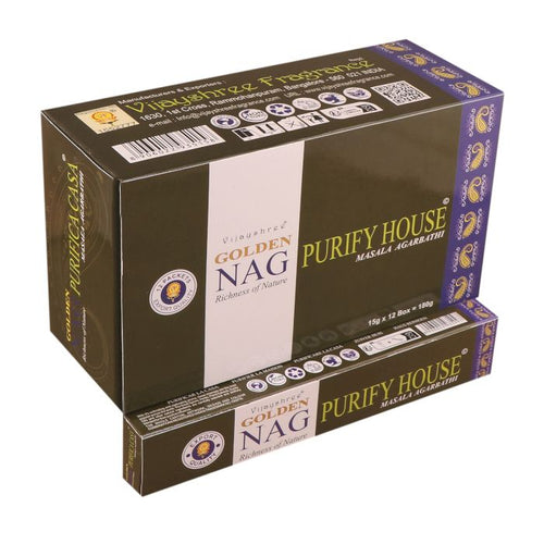 15g Golden Nag Purification Maison - Encens Nettoyage Énergétique Vijayshree