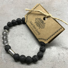 Charger l&#39;image dans la galerie, Bracelet Pierre de Lave - Œil du Tigre/Hamsa Doré
