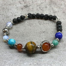 Charger l&#39;image dans la galerie, Bracelet Pierre de Lave - Système Solaire Argenté