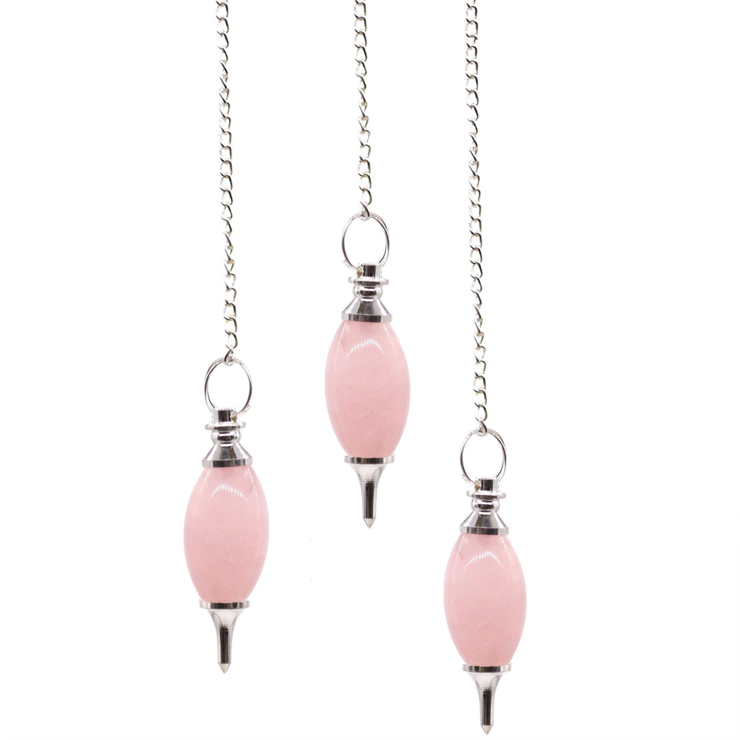 Pendule Lingam en Quartz Rose - Amour et Guidance du Cœur
