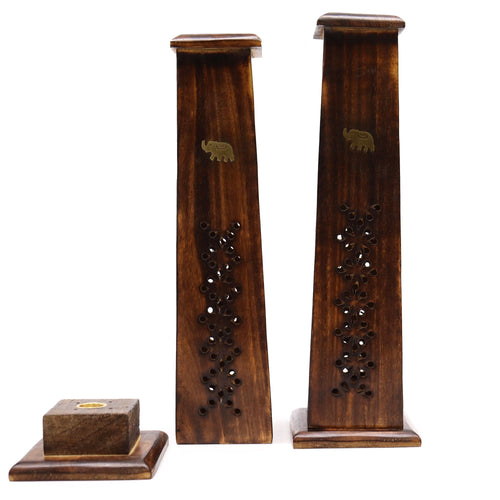 Tour Conique Porte-Encens - Bois de Manguier Élégant Premium