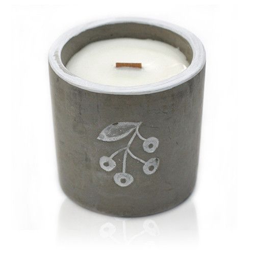 Bougie Moyenne en Béton et Cire de Soja - Genièvre & Gin Doux