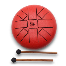 Charger l&#39;image dans la galerie, Tambour à Langues Acier Om Rouge - 16cm - Énergie Vitale