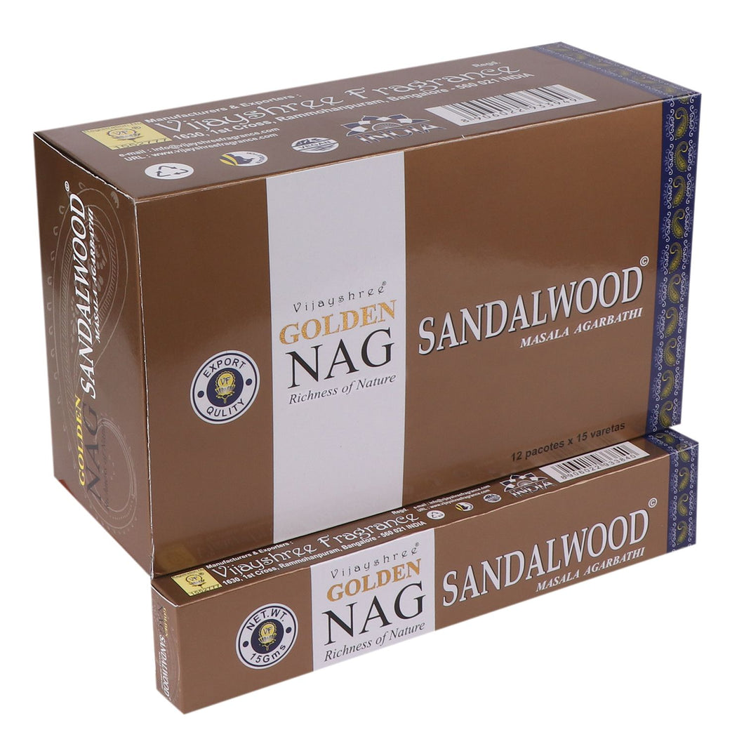 15g Golden Nag Bois de Santal - Encens Premium Vijayshree