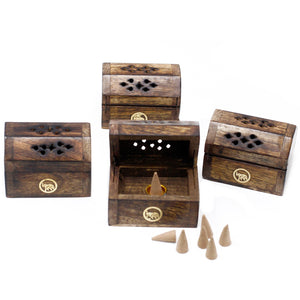 Mini Boîte à Fumée Cônes d'Encens - Bois de Manguier Compact Premium
