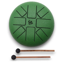 Charger l&#39;image dans la galerie, Tambour à Langues Acier Om Vert - 16cm - Guérison du Cœur