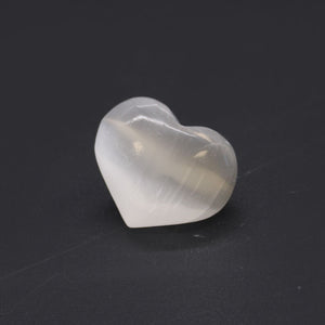 Mini Cœur de Sélénite Premium 3-4cm - Amour Délicat & Tendresse Pure
