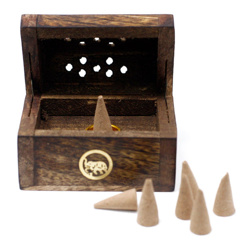 Mini Boîte à Fumée Cônes d'Encens - Bois de Manguier Compact Premium