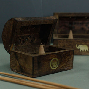 Mini Boîte à Fumée Cônes d'Encens - Bois de Manguier Compact Premium