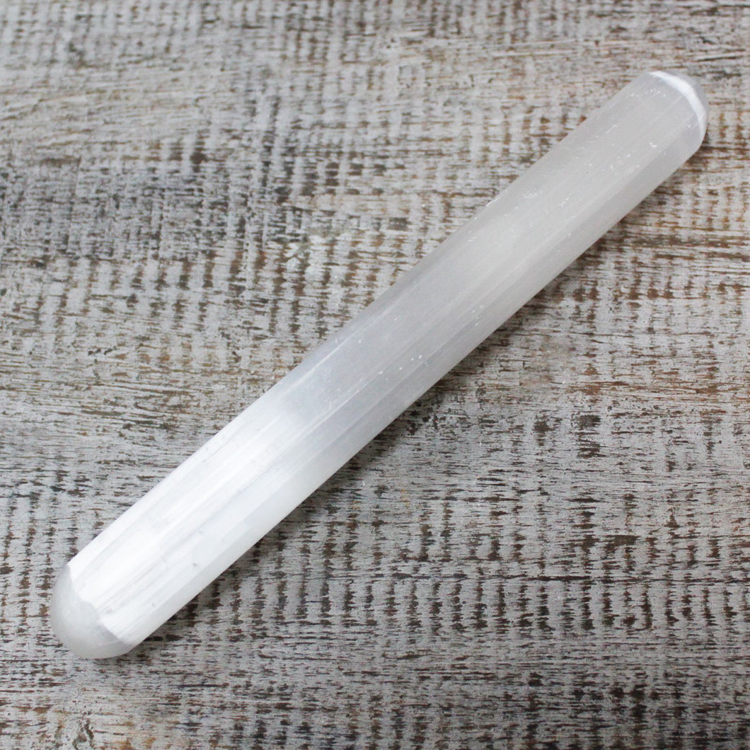 Baguette de Sélénite Premium 16cm - Purification & Rituels Sacrés