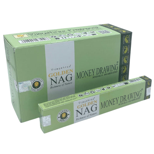 15g Golden Nag Attraction d'Argent - Encens Prospérité Magique Vijayshree