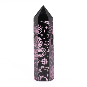 Pointe d'Obsidienne Noire - Rose Onirique