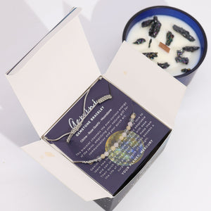 Bougie en cristal du zodiaque avec bracelet en pierres précieuses - Gémeaux