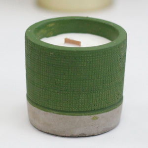 Bougie en Béton Vert et Cire de Soja - Mousse de Mer & Herbes