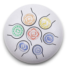 Charger l&#39;image dans la galerie, Tambour à Langues Acier 7 Chakras Medium - 17x13cm - Équilibrage Compact