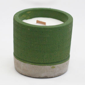 Bougie en Béton Vert et Cire de Soja - Mousse de Mer & Herbes