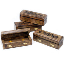 Charger l&#39;image dans la galerie, Boîte à Fumée pour Cônes d&#39;Encens 15cm - Bois de Manguier Premium