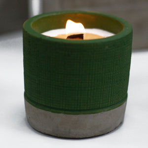 Bougie en Béton Vert et Cire de Soja - Mousse de Mer & Herbes