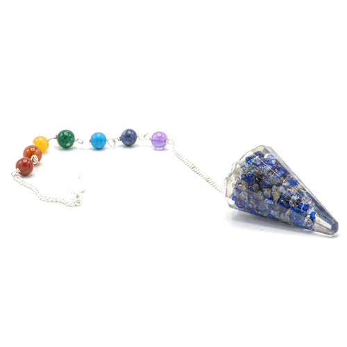 Pendule de chakra de puissance en orgonite - Lapis