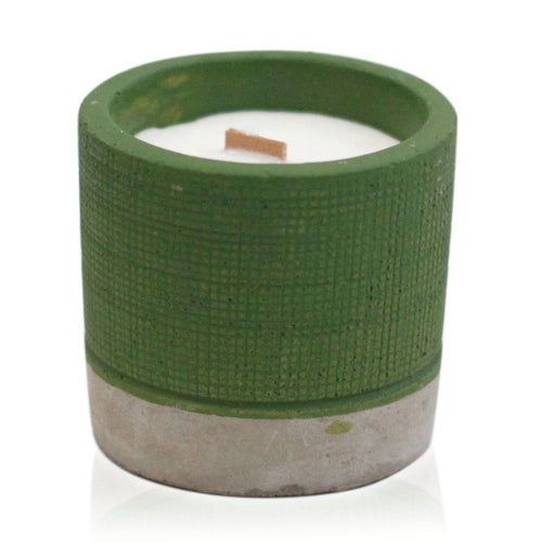 Bougie en Béton Vert et Cire de Soja - Mousse de Mer & Herbes