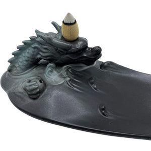 Brûleur d'encens à refoulement - Dragon dans Bassin Détails Surprenants
