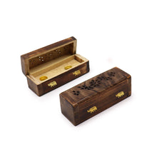 Charger l&#39;image dans la galerie, Boîte à Fumée pour Cônes d&#39;Encens 15cm - Bois de Manguier Premium