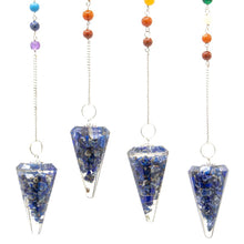Charger l&#39;image dans la galerie, Pendule de chakra de puissance en orgonite - Lapis