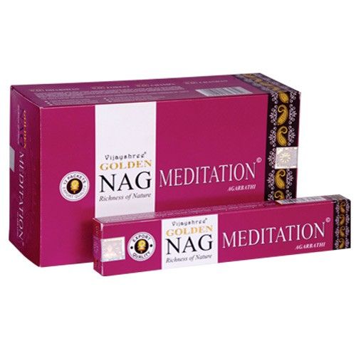 15g Golden Nag Méditation - Encens Spirituel Premium Vijayshree